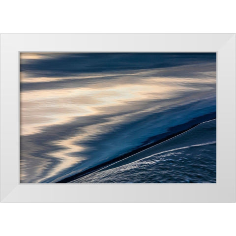 Alaska-Chatham Strait Boat wake in ocean  White Modern Wood Framed Art Print by Jaynes Gallery