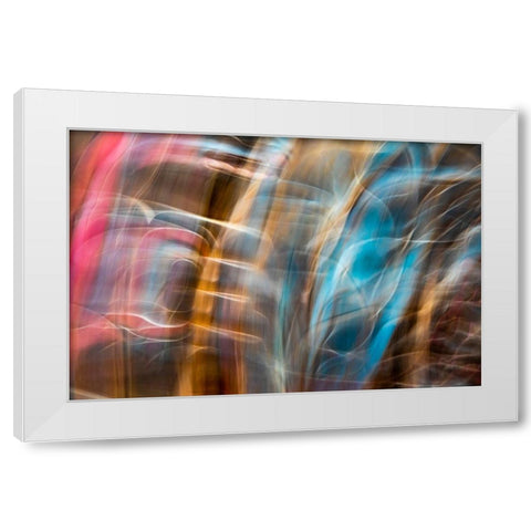 Alaska-Juneau Blur of clothing worn by native Americas  White Modern Wood Framed Art Print by Jaynes Gallery