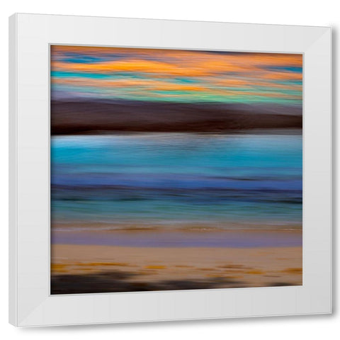 Alaska-Juneau Abstract sunset over ocean  White Modern Wood Framed Art Print by Jaynes Gallery