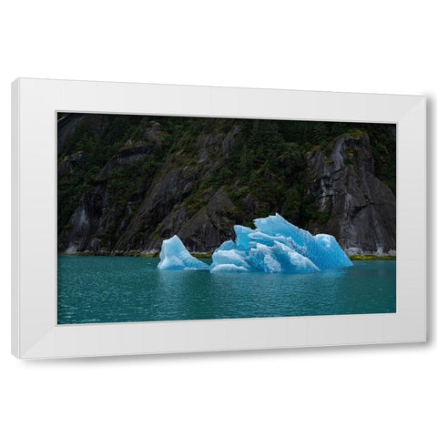 Usa-Alaska This perfect iceberg floats in the blue waters of Endicott Arm White Modern Wood Framed Art Print by Sederquist, Betty