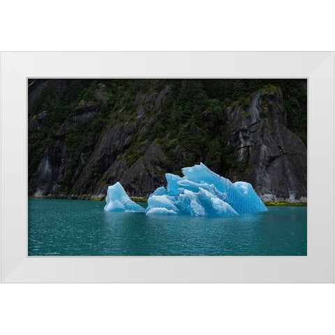 Usa-Alaska This perfect iceberg floats in the blue waters of Endicott Arm White Modern Wood Framed Art Print by Sederquist, Betty