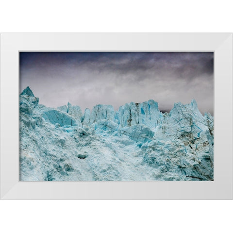Blue ice characterizes the face of Margerie Glacier. White Modern Wood Framed Art Print by Sederquist, Betty