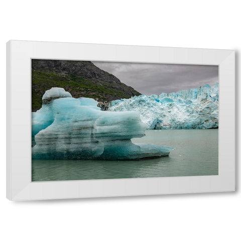Icebergs from Margerie Glacier slowly melt into Glacier Bay. White Modern Wood Framed Art Print by Sederquist, Betty
