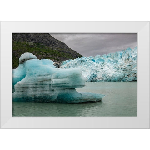 Icebergs from Margerie Glacier slowly melt into Glacier Bay. White Modern Wood Framed Art Print by Sederquist, Betty