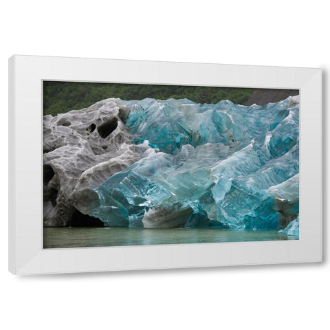 Icebergs in Endicott Arm have amazing patterns. White Modern Wood Framed Art Print by Sederquist, Betty
