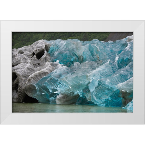 Icebergs in Endicott Arm have amazing patterns. White Modern Wood Framed Art Print by Sederquist, Betty