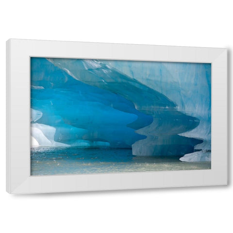 Melting patterns are amazing on this iceberg in Shakes Lake. White Modern Wood Framed Art Print by Sederquist, Betty