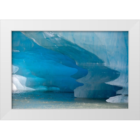 Melting patterns are amazing on this iceberg in Shakes Lake. White Modern Wood Framed Art Print by Sederquist, Betty