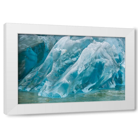 Crystalline iceberg shines in Endicott Arm. White Modern Wood Framed Art Print by Sederquist, Betty
