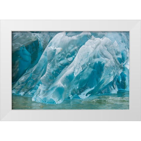 Crystalline iceberg shines in Endicott Arm. White Modern Wood Framed Art Print by Sederquist, Betty