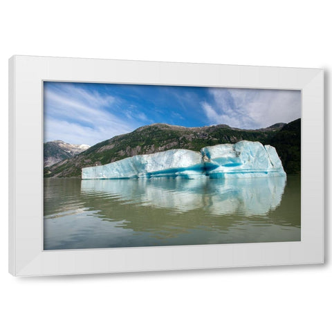 Huge iceberg slowly melts in Shakes Lake. White Modern Wood Framed Art Print by Sederquist, Betty