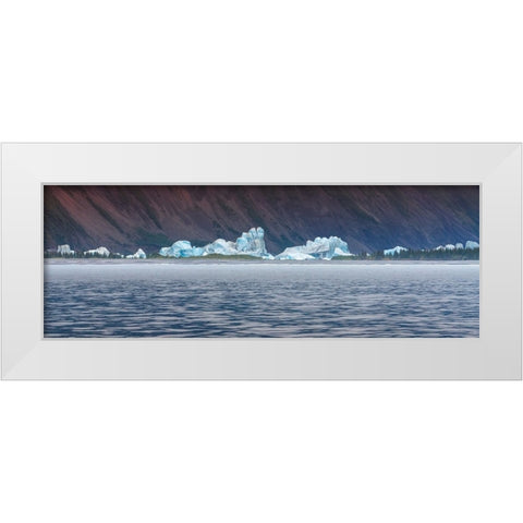 Kenai Peninsula- icebergs dotting the landscape White Modern Wood Framed Art Print by Muir, Janet