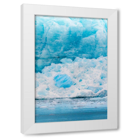 Alaska- Kenai Peninsula. Close-up of Aialik Glacier. White Modern Wood Framed Art Print by Muir, Janet