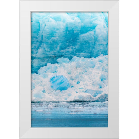 Alaska- Kenai Peninsula. Close-up of Aialik Glacier. White Modern Wood Framed Art Print by Muir, Janet