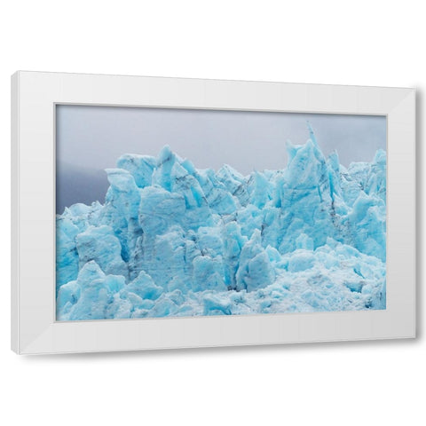 Alaska- Kenai Peninsula. Close-up of Aialik Glacier. White Modern Wood Framed Art Print by Muir, Janet
