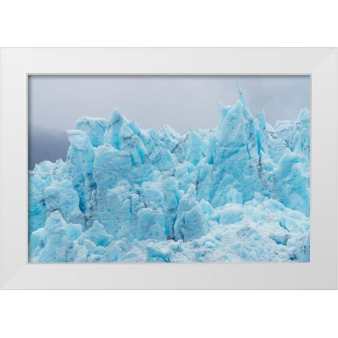 Alaska- Kenai Peninsula. Close-up of Aialik Glacier. White Modern Wood Framed Art Print by Muir, Janet