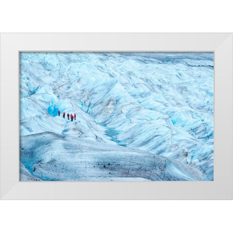 Trekking-Mendenhall Glacier-Juneau-Alaska-USA White Modern Wood Framed Art Print by Engelbrecht, Jim