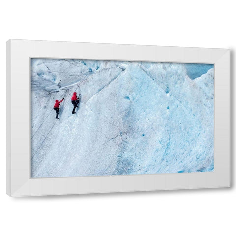 Ice climbing-Mendenhall Glacier-Juneau-Alaska-USA White Modern Wood Framed Art Print by Engelbrecht, Jim