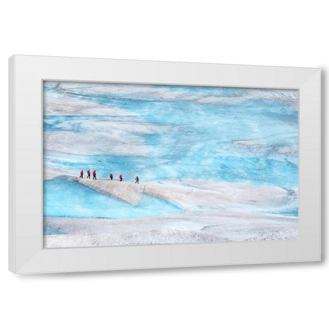 Trekking-Mendenhall Glacier-Juneau-Alaska-USA White Modern Wood Framed Art Print by Engelbrecht, Jim