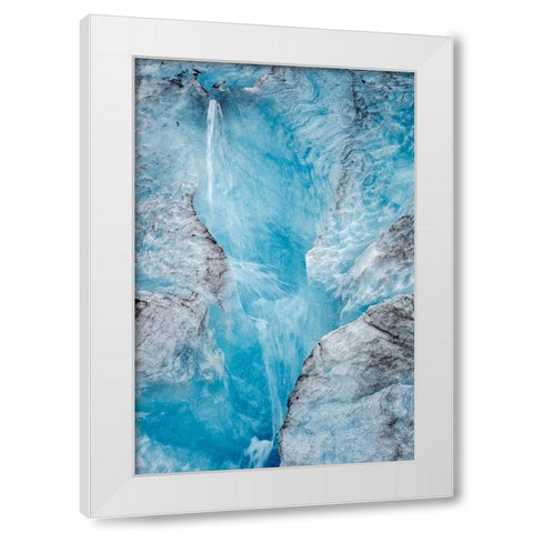 Ice melt-Mendenhall Glacier-Juneau-Alaska-USA White Modern Wood Framed Art Print by Engelbrecht, Jim