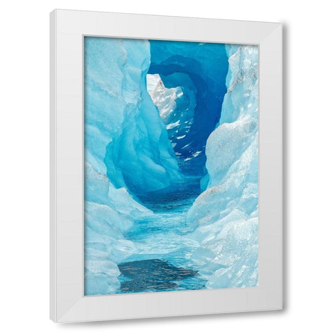 Glacial tube-Mendenhall Glacier-Juneau-Alaska-USA White Modern Wood Framed Art Print by Engelbrecht, Jim