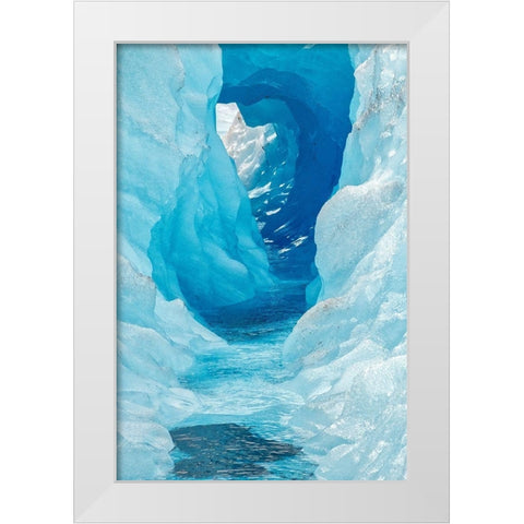 Glacial tube-Mendenhall Glacier-Juneau-Alaska-USA White Modern Wood Framed Art Print by Engelbrecht, Jim
