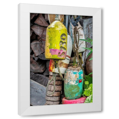 Antique buoy White Modern Wood Framed Art Print by Engelbrecht, Jim