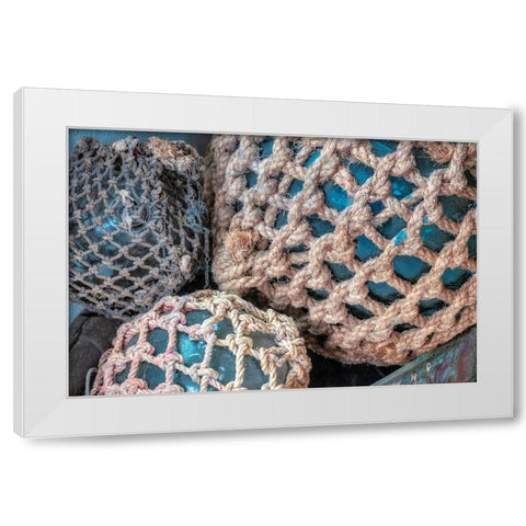 Antique Japanese glass floats-Wrangell-Alaska-USA White Modern Wood Framed Art Print by Engelbrecht, Jim