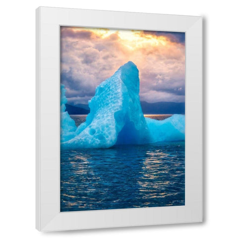 Glacial ice-iceberg-LeConte Bay-Alaska-USA White Modern Wood Framed Art Print by Engelbrecht, Jim