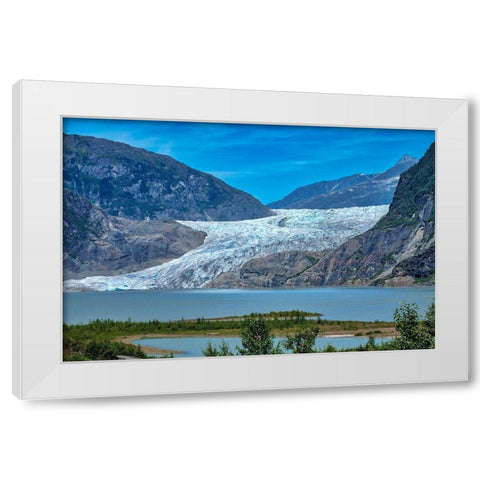 Mendenhall Glacier and lake-Juneau-Alaska-USA White Modern Wood Framed Art Print by Engelbrecht, Jim