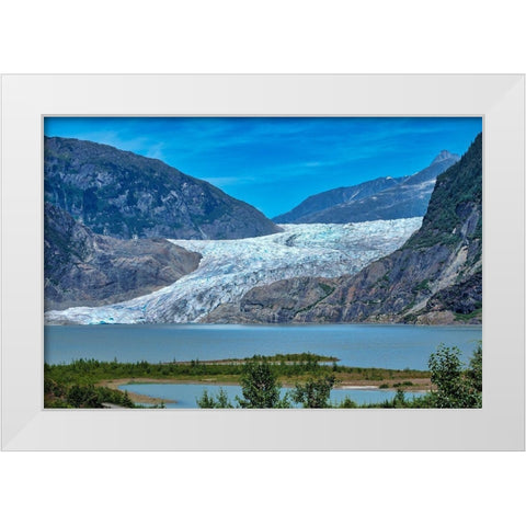 Mendenhall Glacier and lake-Juneau-Alaska-USA White Modern Wood Framed Art Print by Engelbrecht, Jim