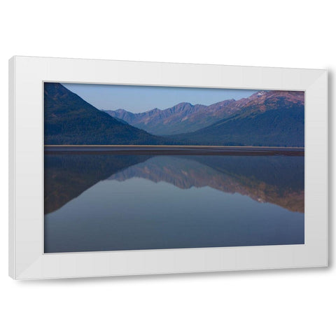 Cook Inlet-Alaska-bay and mountain reflection White Modern Wood Framed Art Print by Sienda, Jolly