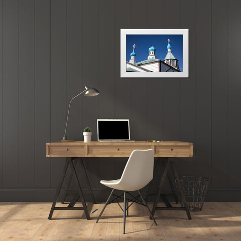 Russian Church-Holy Assumption or the Virgin Mary-Kenai Peninsula-Alaska White Modern Wood Framed Art Print by Sienda, Jolly
