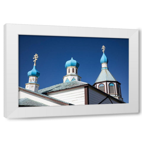 Russian Church-Holy Assumption or the Virgin Mary-Kenai Peninsula-Alaska White Modern Wood Framed Art Print by Sienda, Jolly