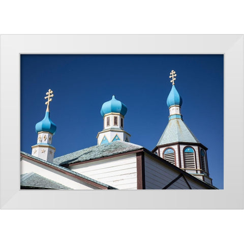 Russian Church-Holy Assumption or the Virgin Mary-Kenai Peninsula-Alaska White Modern Wood Framed Art Print by Sienda, Jolly