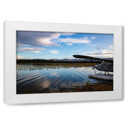 Alaska Floatplane White Modern Wood Framed Art Print by Sienda, Jolly