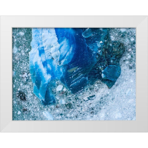Alaska shattered icebergs floating near calving face of LeConte Glacier east of Petersburg White Modern Wood Framed Art Print by Souders, Paul