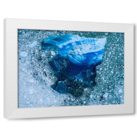 Alaska shattered icebergs floating near calving face of LeConte Glacier east of Petersburg White Modern Wood Framed Art Print by Souders, Paul