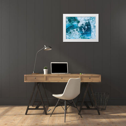 Alaska shattered icebergs floating near calving face of LeConte Glacier east of Petersburg White Modern Wood Framed Art Print by Souders, Paul