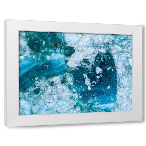 Alaska shattered icebergs floating near calving face of LeConte Glacier east of Petersburg White Modern Wood Framed Art Print by Souders, Paul