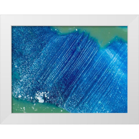 Alaska-Tracy Arm-Fords Terror Wilderness floating iceberg calved from South Sawyer Glacier White Modern Wood Framed Art Print by Souders, Paul