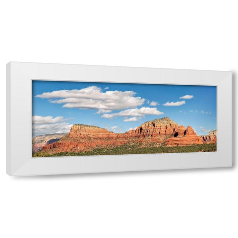Arizona-Sedona-Panoramic view of Twin Buttes and The Nuns White Modern Wood Framed Art Print by Collins, Ann
