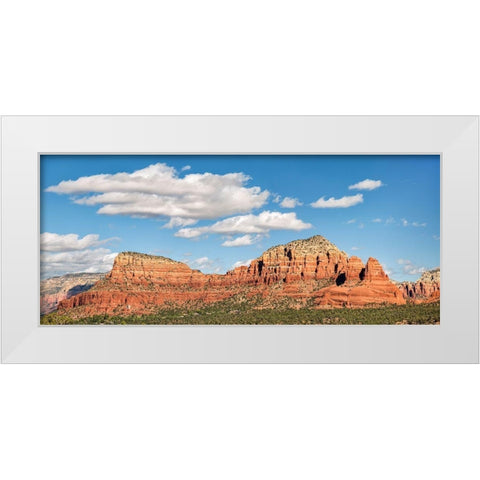 Arizona-Sedona-Panoramic view of Twin Buttes and The Nuns White Modern Wood Framed Art Print by Collins, Ann
