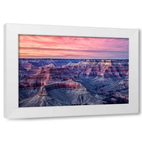 Arizona-Grand Canyon National Park-Dusk from Hopi Point White Modern Wood Framed Art Print by Collins, Ann