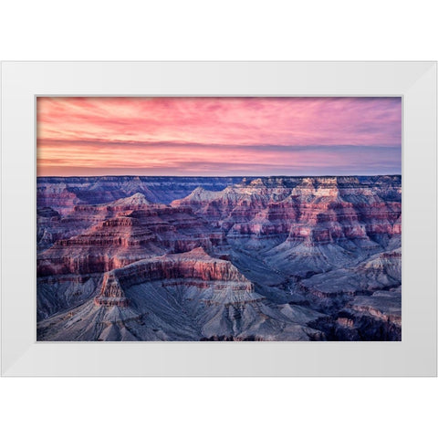 Arizona-Grand Canyon National Park-Dusk from Hopi Point White Modern Wood Framed Art Print by Collins, Ann