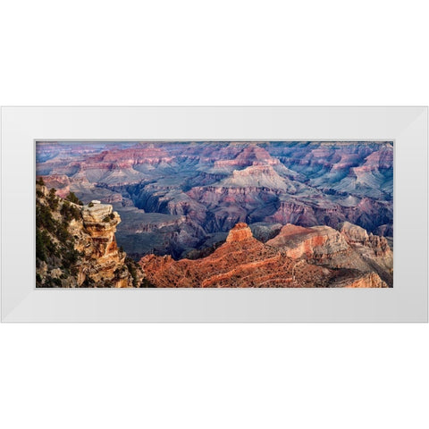 Arizona-Grand Canyon National Park-Panoramic view of dawn from Yaki Point White Modern Wood Framed Art Print by Collins, Ann
