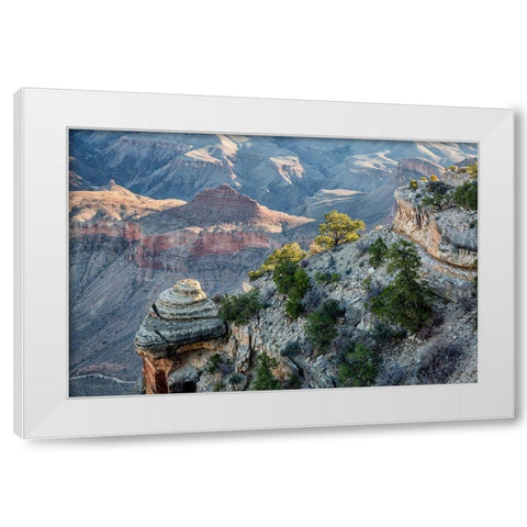 Arizona-Grand Canyon National Park-View from Yaki Point at sunrise White Modern Wood Framed Art Print by Collins, Ann
