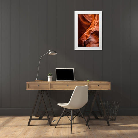 Arizona-Page-Antelope Canyon Navajo Tribal Park-Lower Antelope Canyon White Modern Wood Framed Art Print by Collins, Ann