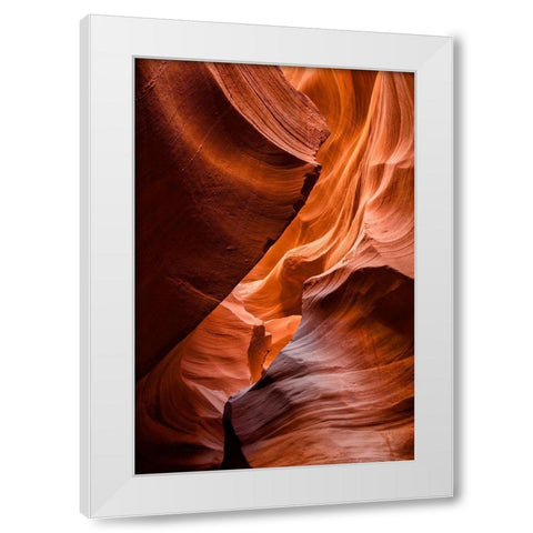 Arizona-Page-Antelope Canyon Navajo Tribal Park-Lower Antelope Canyon White Modern Wood Framed Art Print by Collins, Ann