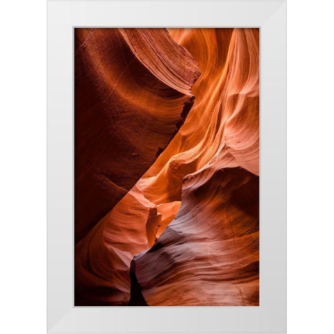 Arizona-Page-Antelope Canyon Navajo Tribal Park-Lower Antelope Canyon White Modern Wood Framed Art Print by Collins, Ann